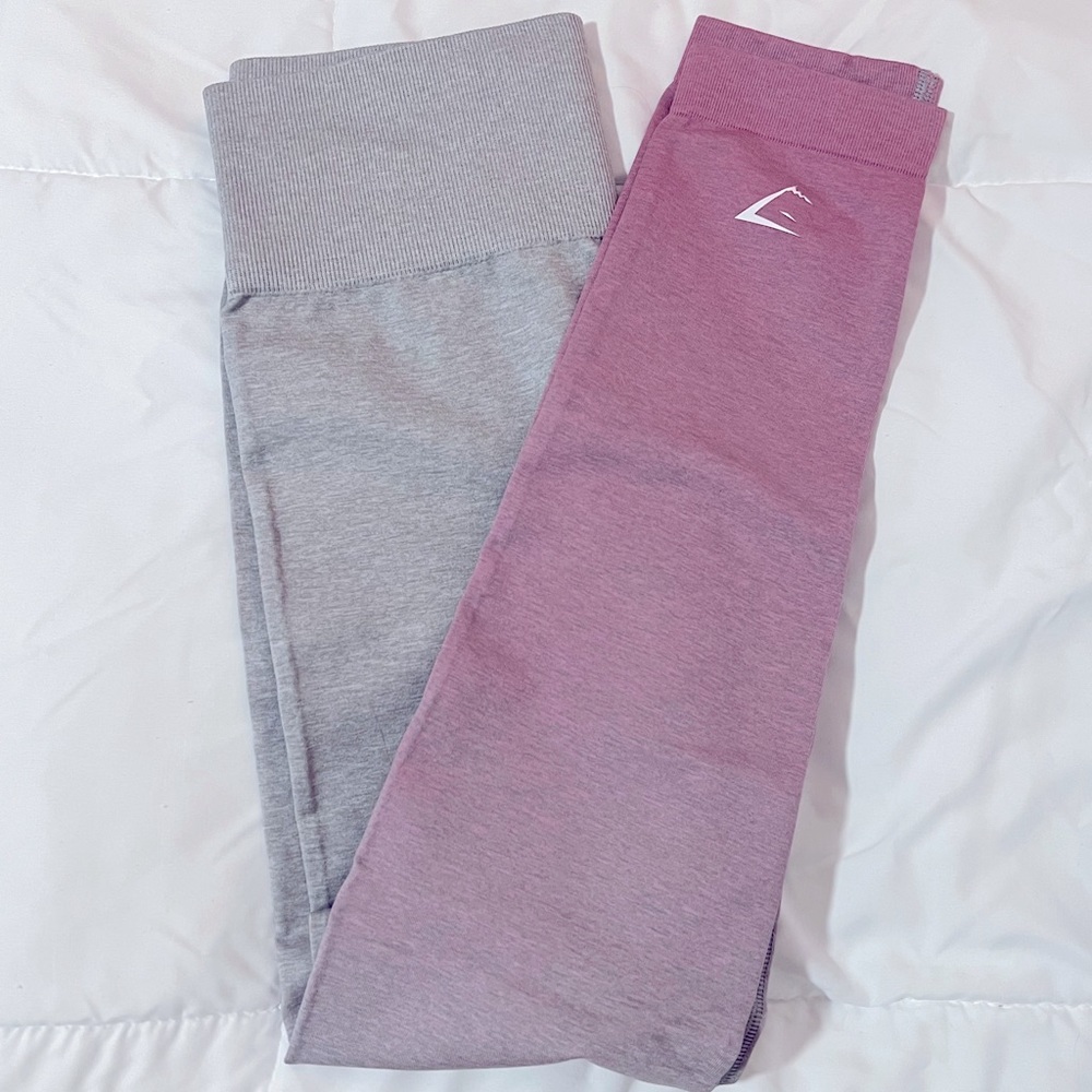 Gymshark Adapt Ombré Leggings Size XS Grey and Pink